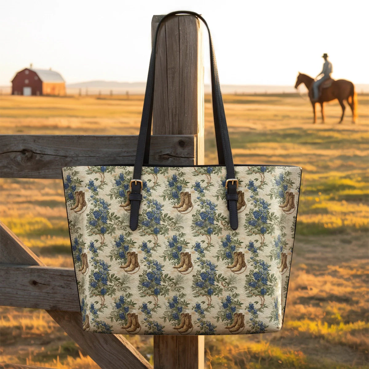  Texan Bloom Leather Tote Bag