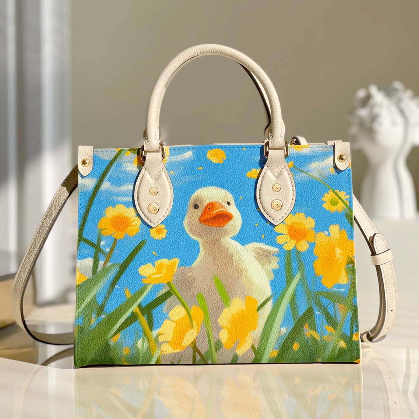  Leather Bag Playful Duck
