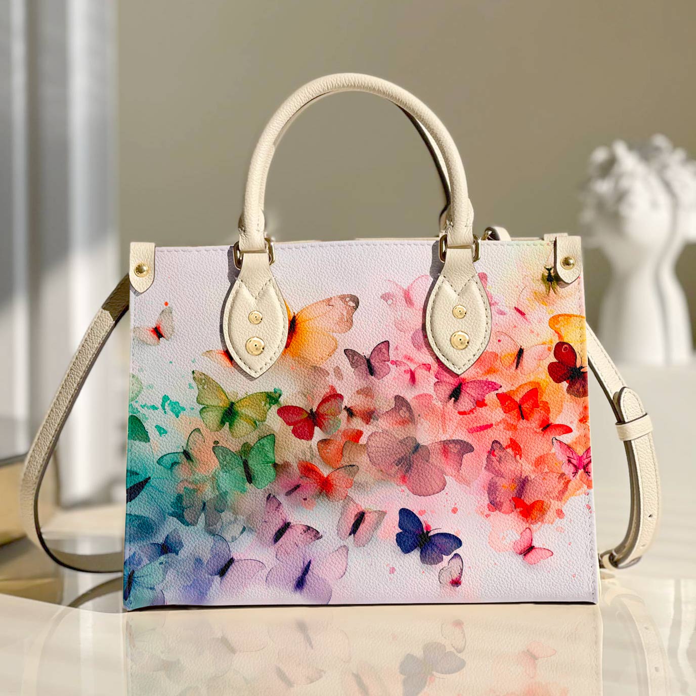  Leather Bag Colorful Butterflies
