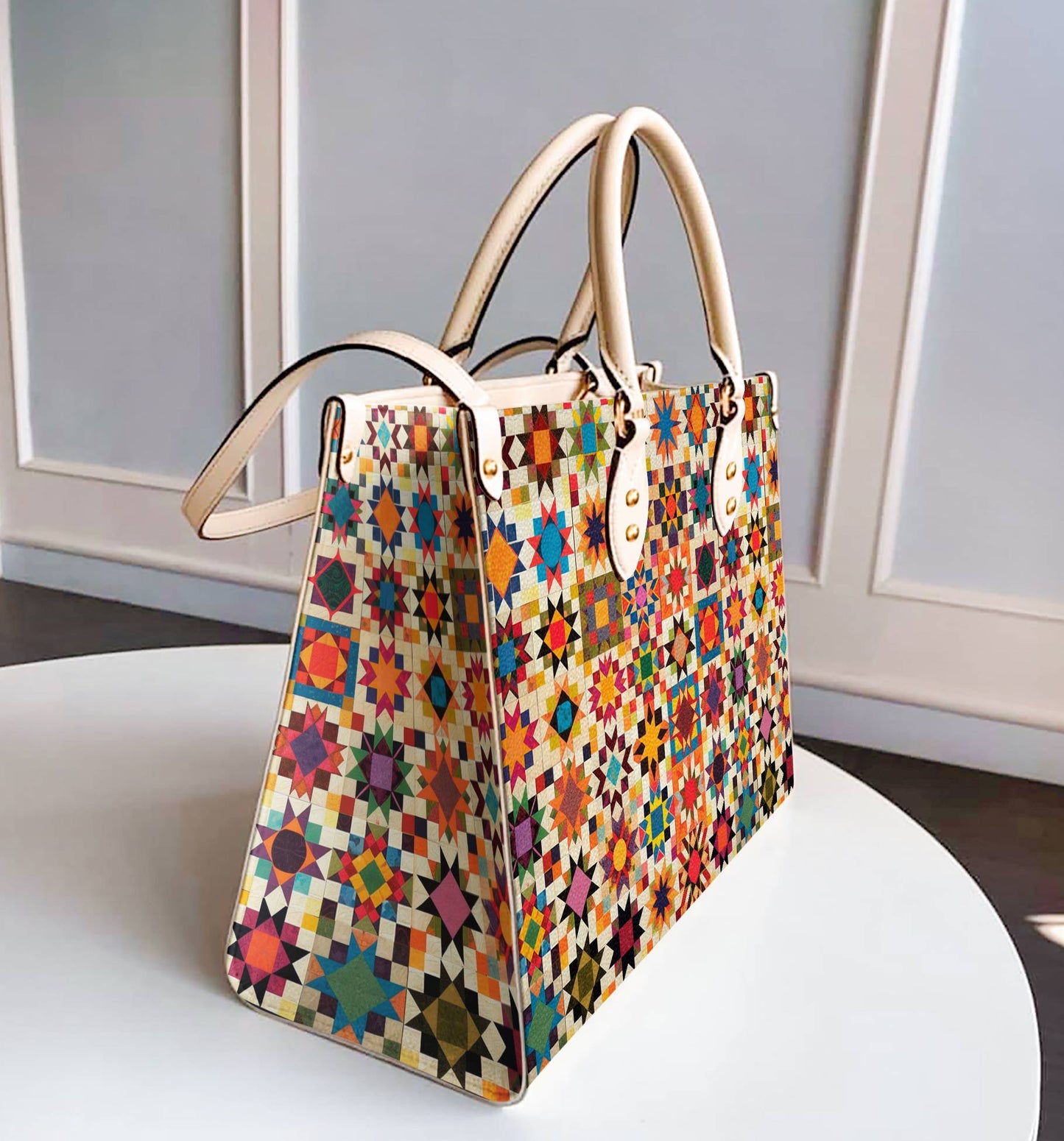  Leather Bag Quilting Leather Bag Colorful Quilt Blocks