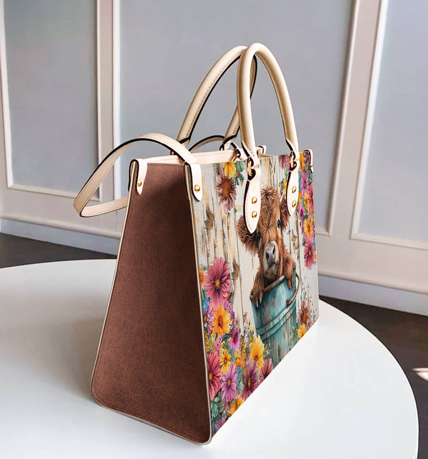  Leather Bag Cow Leather Bag Floral Cow