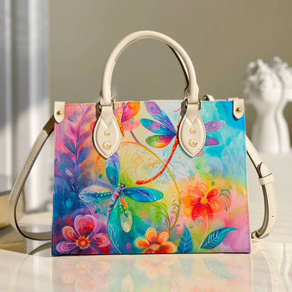  Leather Bag Colorful Dragonflies
