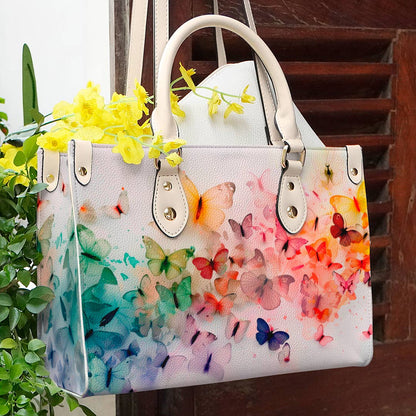  Leather Bag Colorful Butterflies