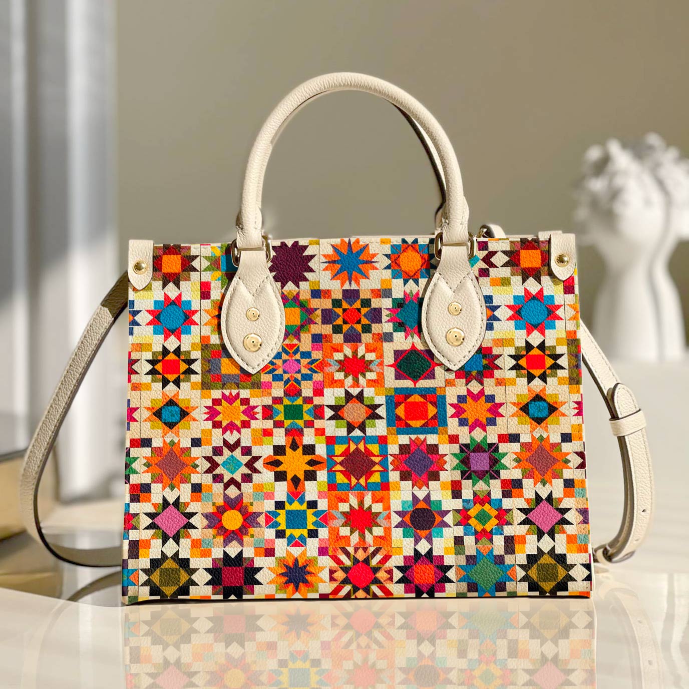  Leather Bag Quilting Leather Bag Colorful Quilt Blocks