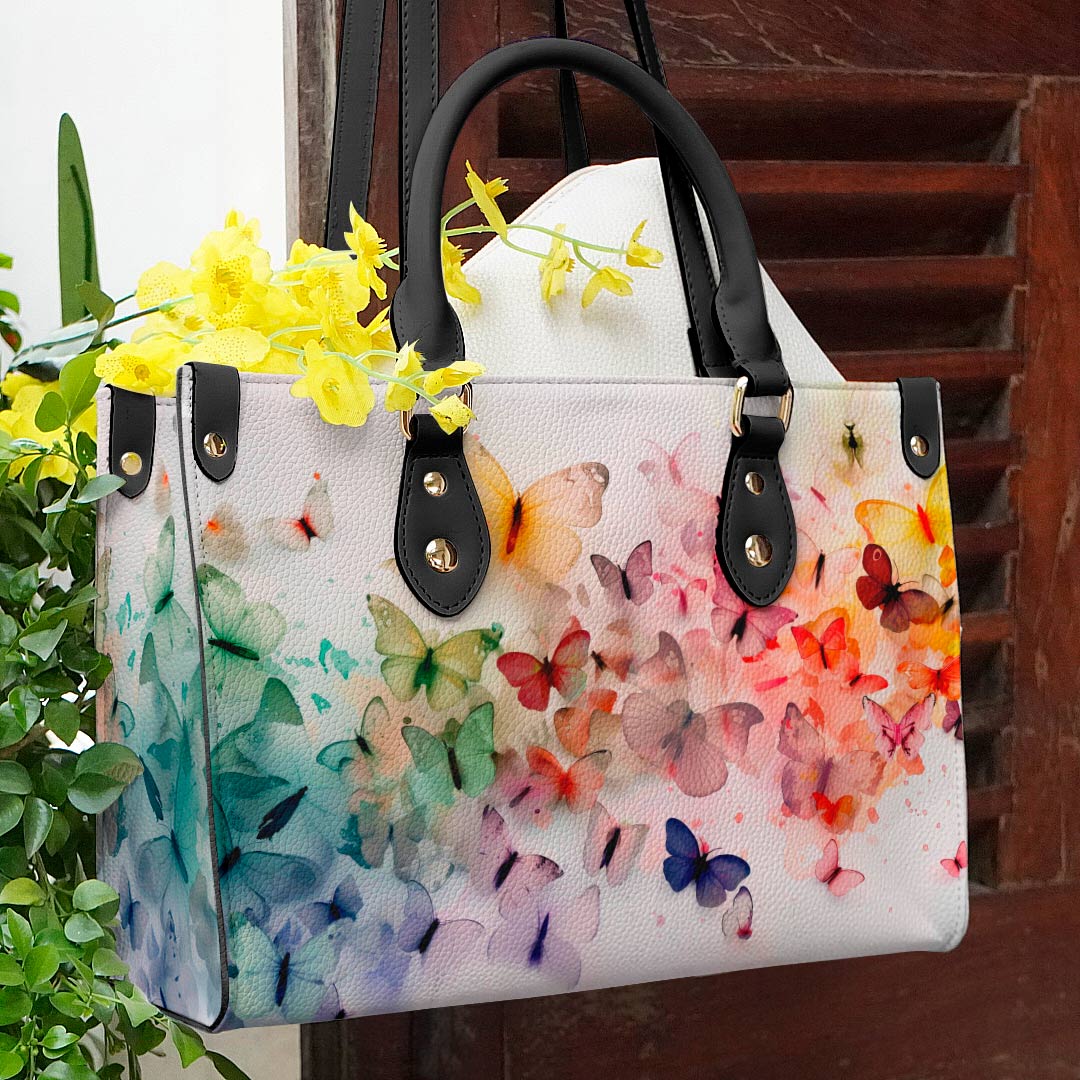 Leather Bag Colorful Butterflies
