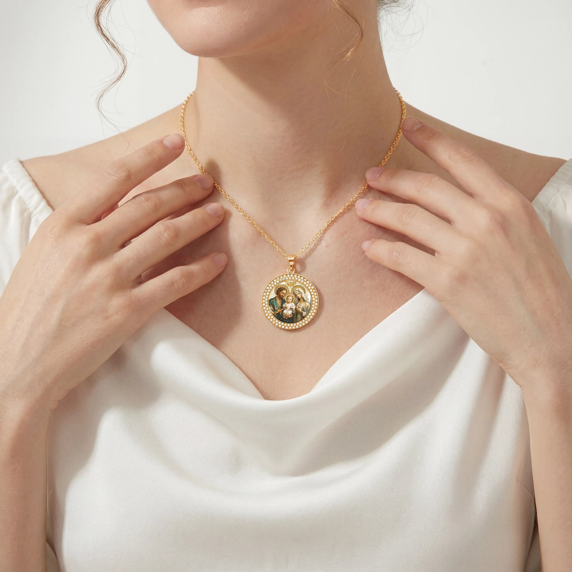  Necklace Sacred Holy Family Medallion