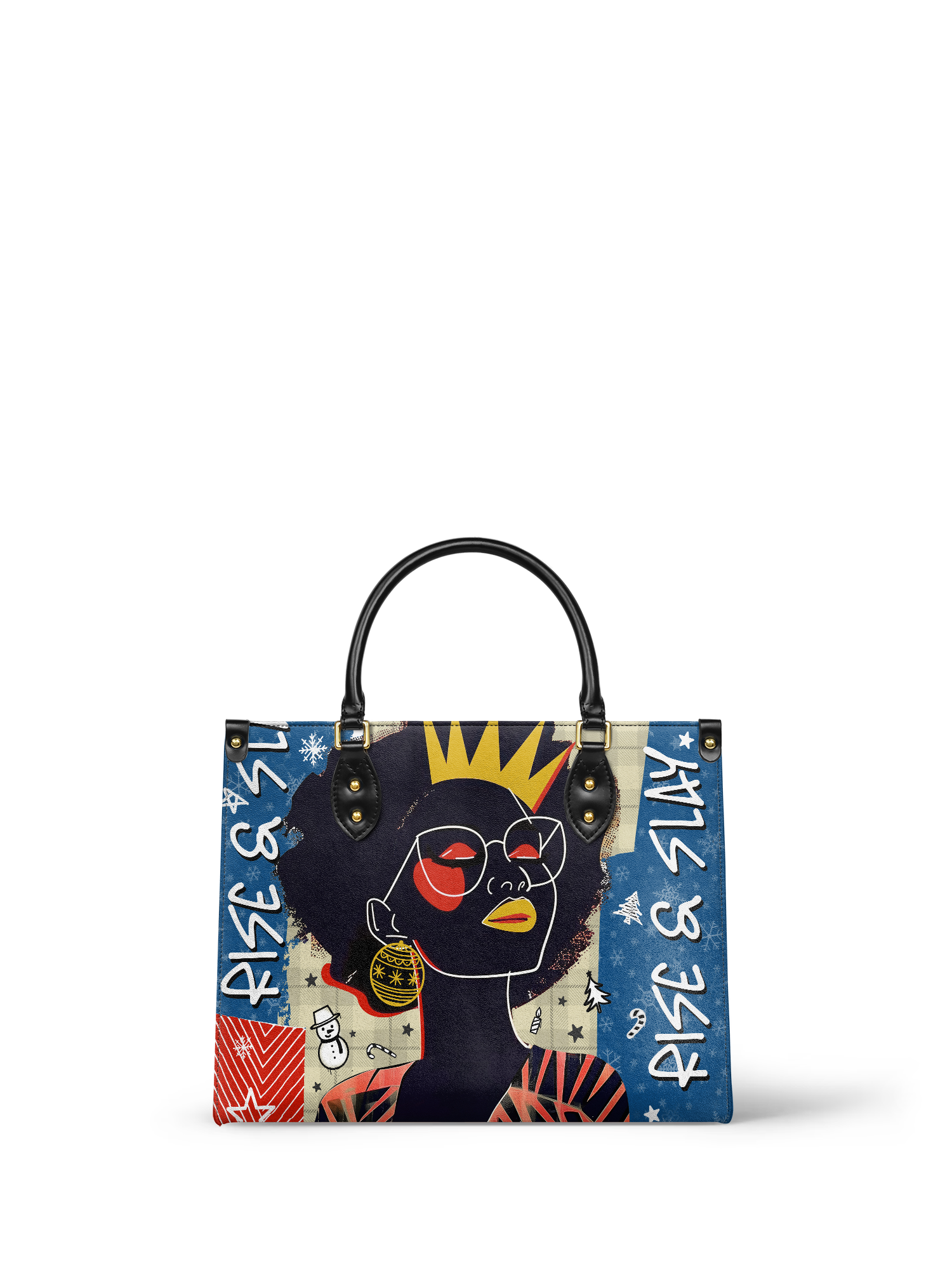 "Aina" Blueberry Snow Leather Handbag Deal