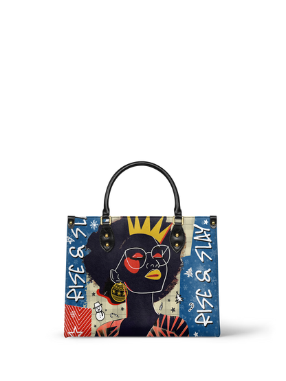 "Aina" Blueberry Snow Leather Handbag Deal