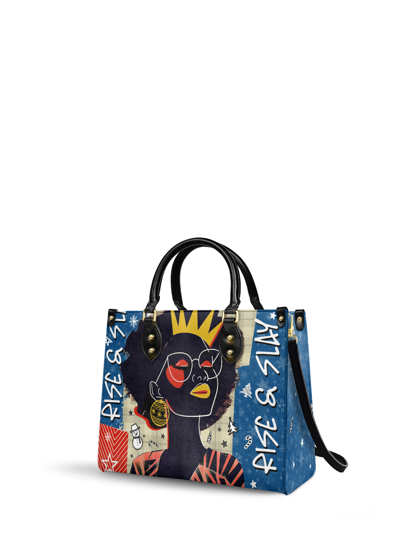 "Aina" Blueberry Snow Leather Handbag Deal