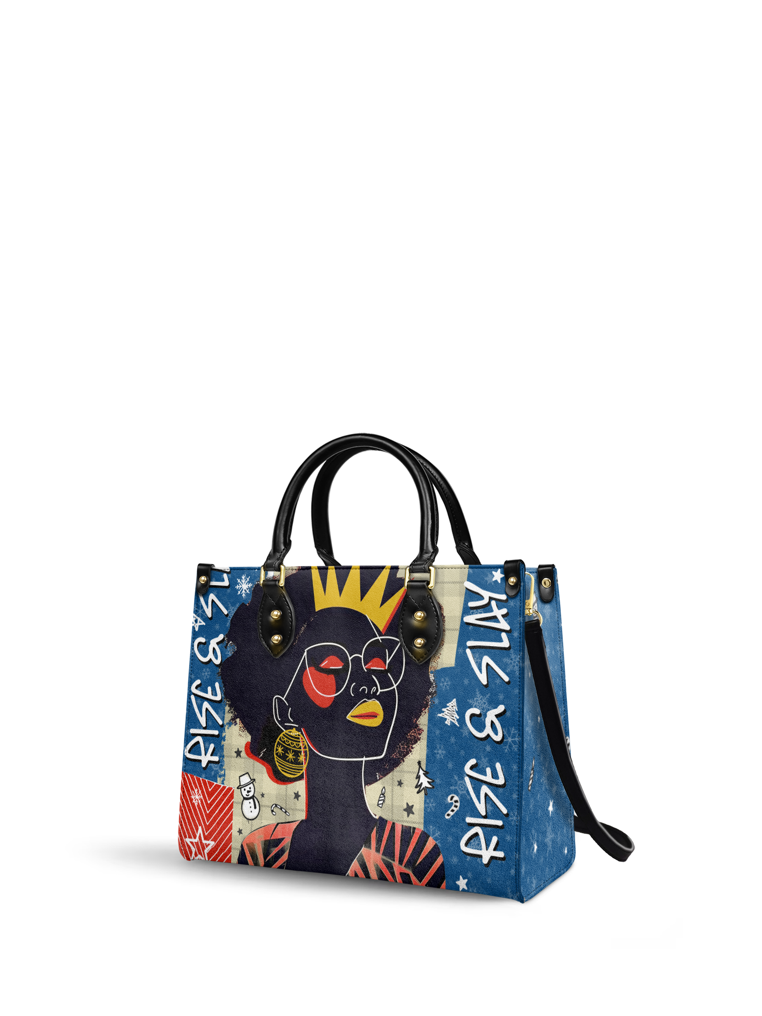 "Aina" Blueberry Snow Leather Handbag Deal