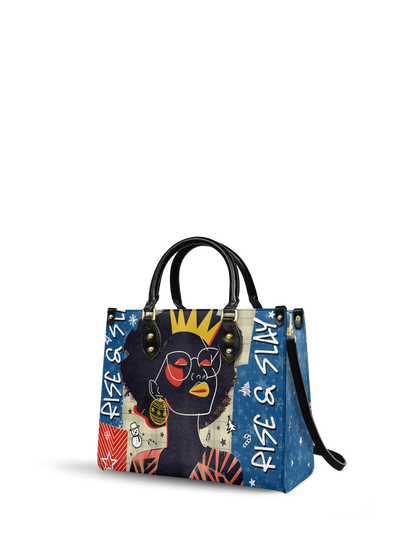 "Aina" Blueberry Snow Leather Handbag Deal