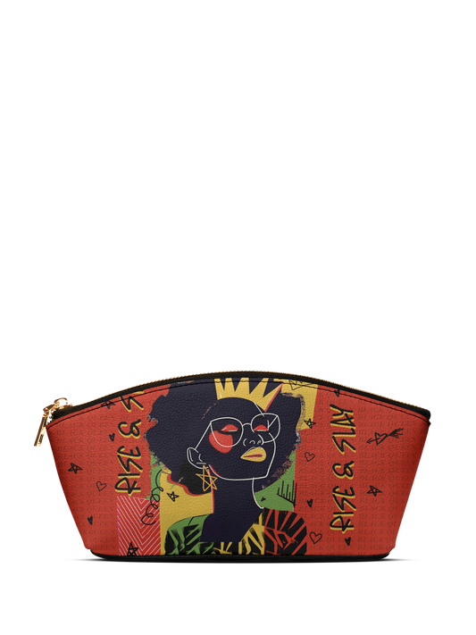 "Aina" Flame Red Eclipse Makeup Bag