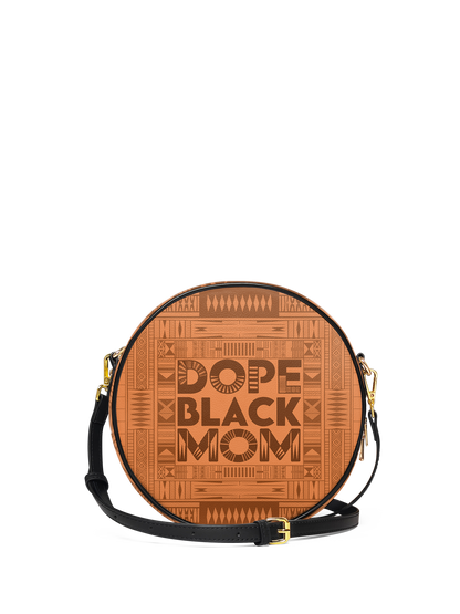 "Dope Black Mom" Circle Crossbody Bag