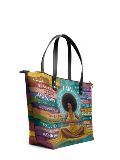 "AfroEssence" Leather Tote Bag