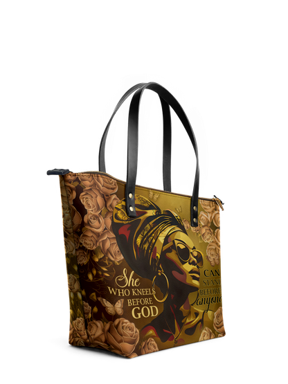 "Godfidence" Leather Tote Bag