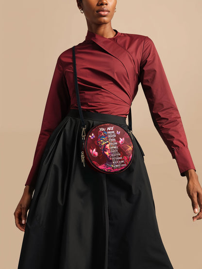 "Imani" Pomegranate Red Circle Crossbody Bag