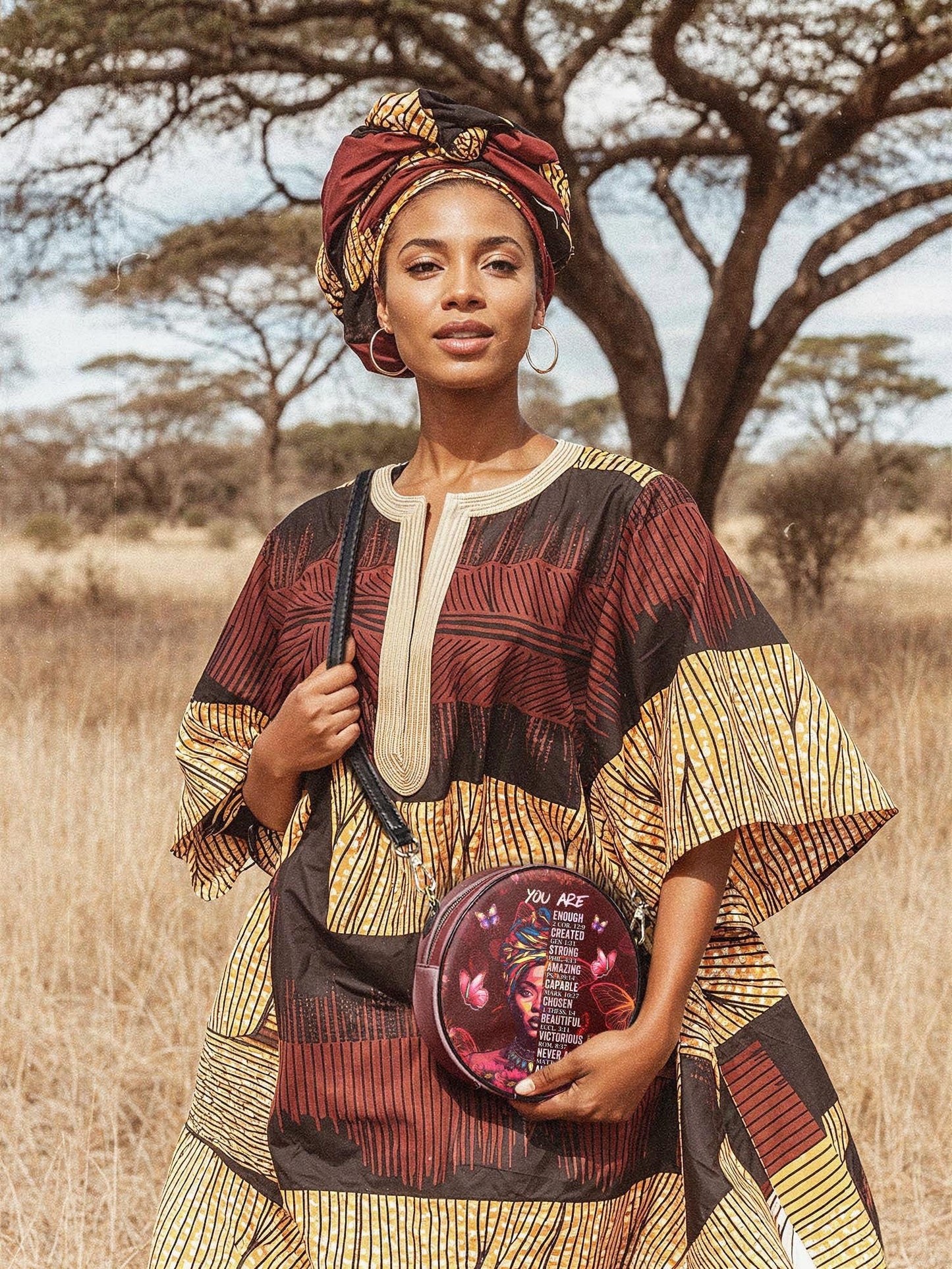 "Imani" Pomegranate Red Circle Crossbody Bag