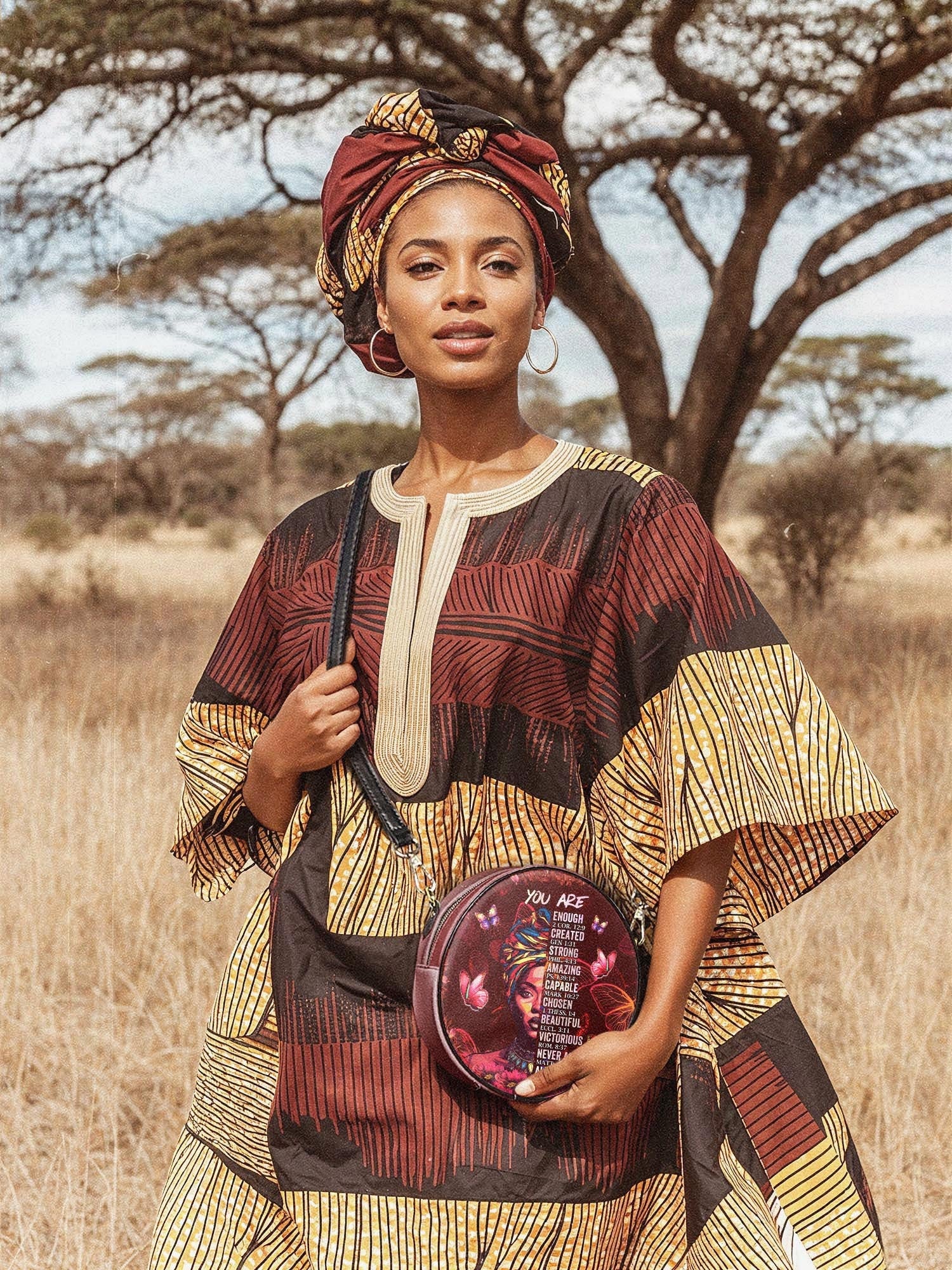 "Imani" Pomegranate Red Circle Crossbody Bag