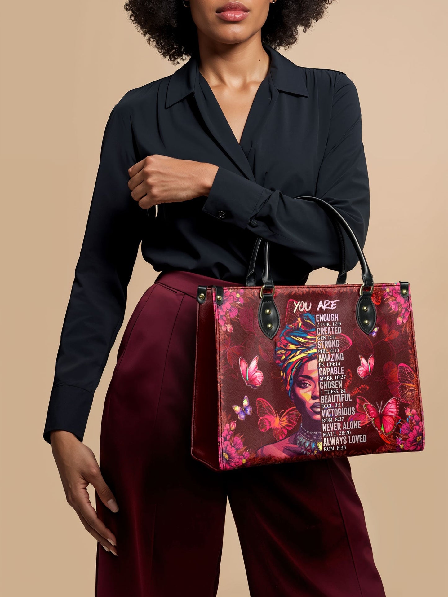 "Imani" Pomegranate Red Leather Handbag