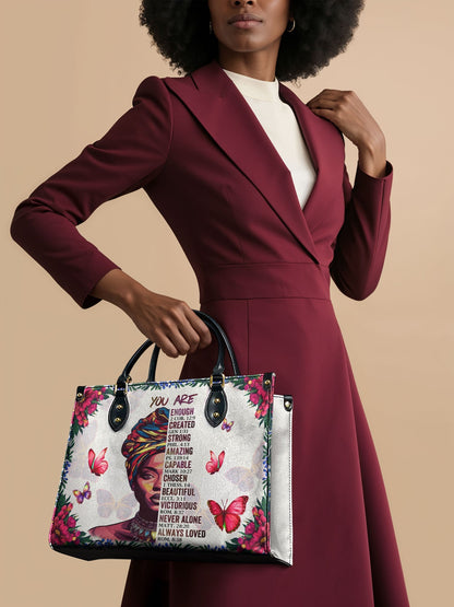 "Imani" Dove White Leather Handbag Deal