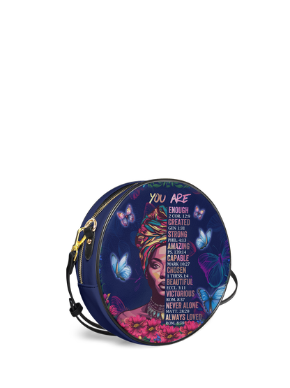 "Imani" Blue Orchid Circle Crossbody Bag