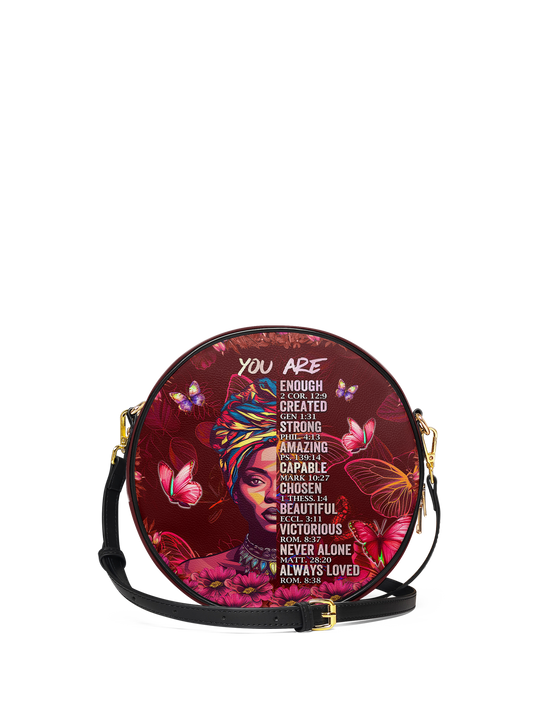 "Imani" Pomegranate Red Circle Crossbody Bag