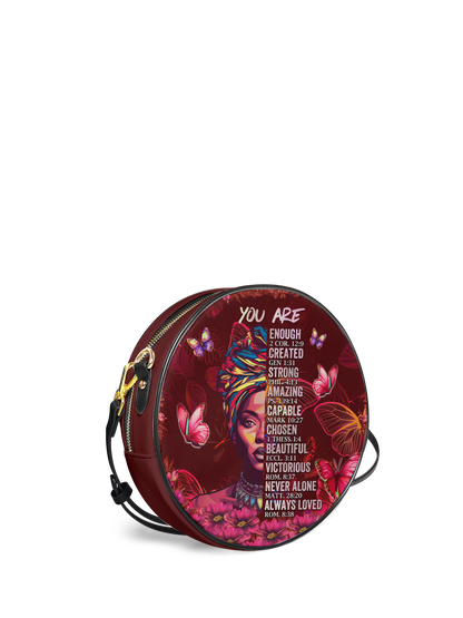 "Imani" Pomegranate Red Circle Crossbody Bag