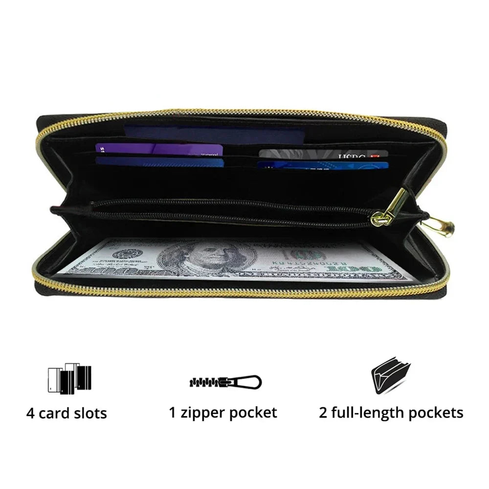  Leather Clutch Purse With Wristlet Strap Handle Snowman's Christmas Dream