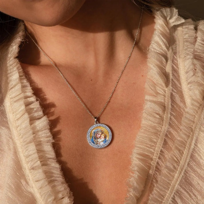  Virgin Mary Pendant Necklace Holy Embrace