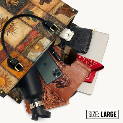  Western Mosaic Leather Bag