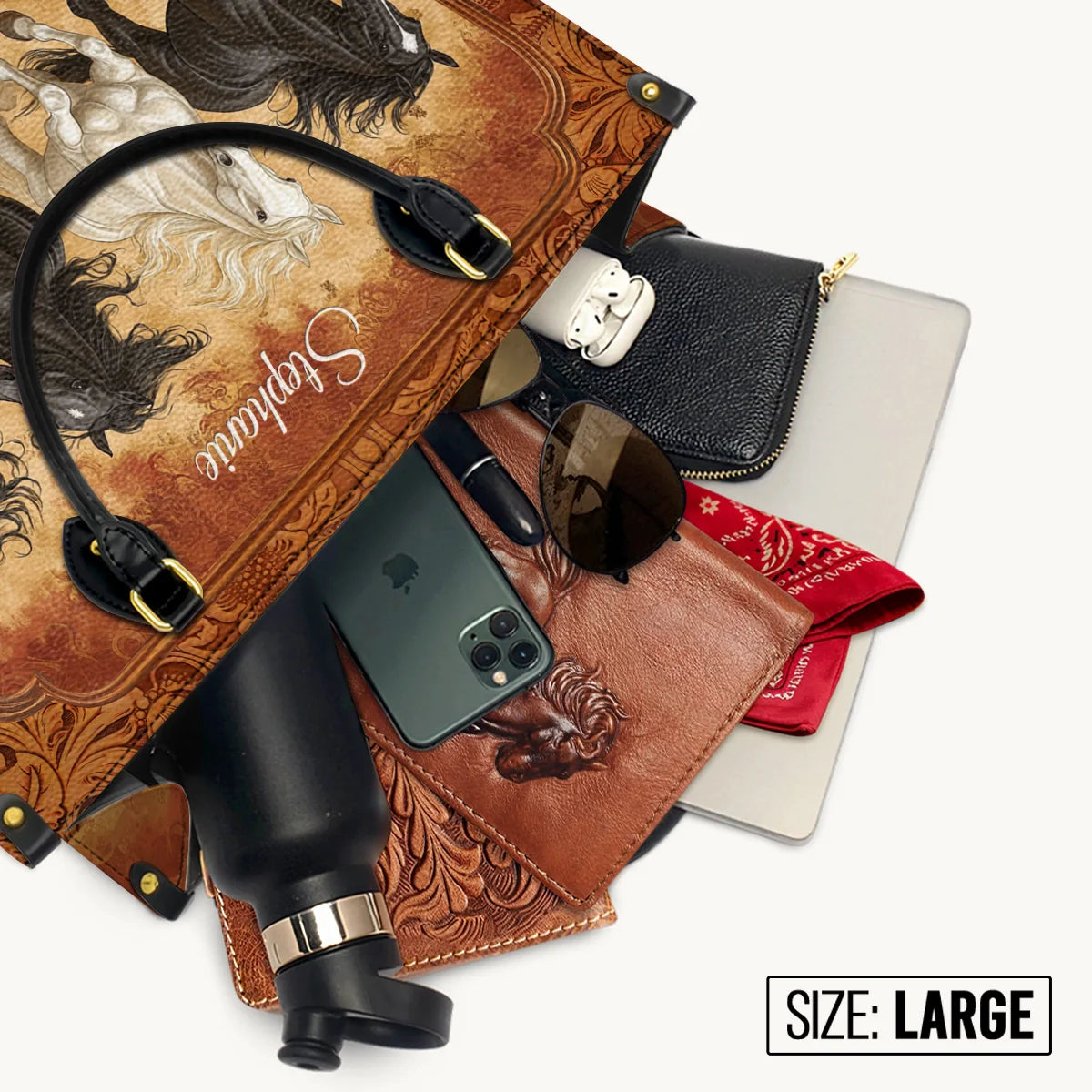  Personalized Galloping Horse Legacy Leather Bag