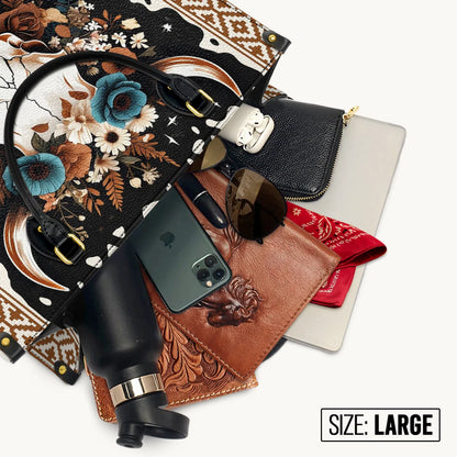 Floral Longhorn Spirit Leather Bag