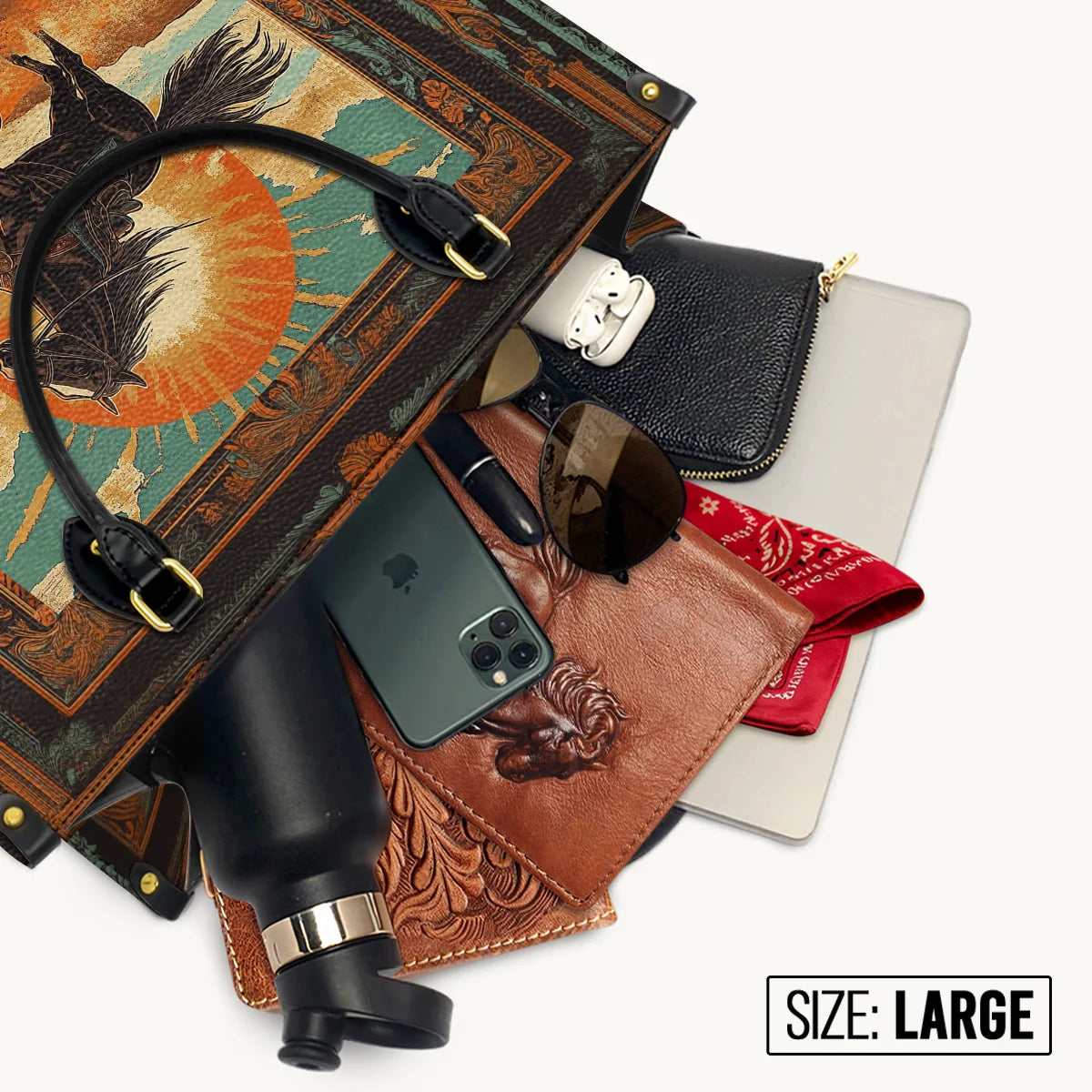 Desert Storm Horse Leather Bag