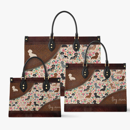  Leather Bag Dog Leather Bag Floral Dachshunds