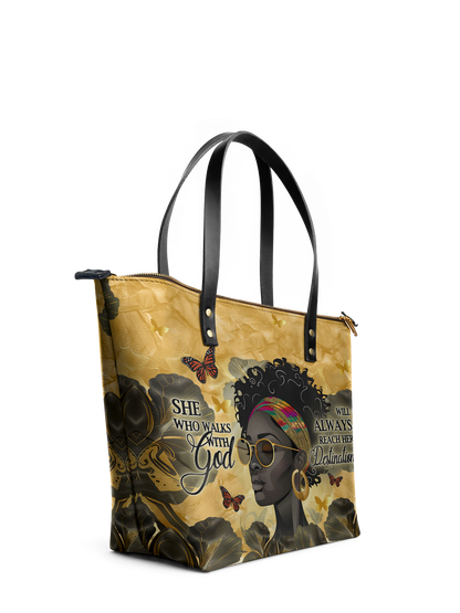 "Njia" Leather Tote Bag