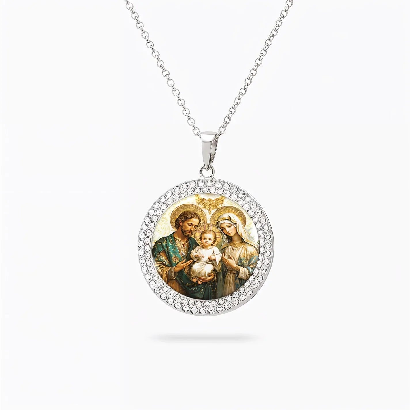  Necklace Sacred Holy Family Medallion
