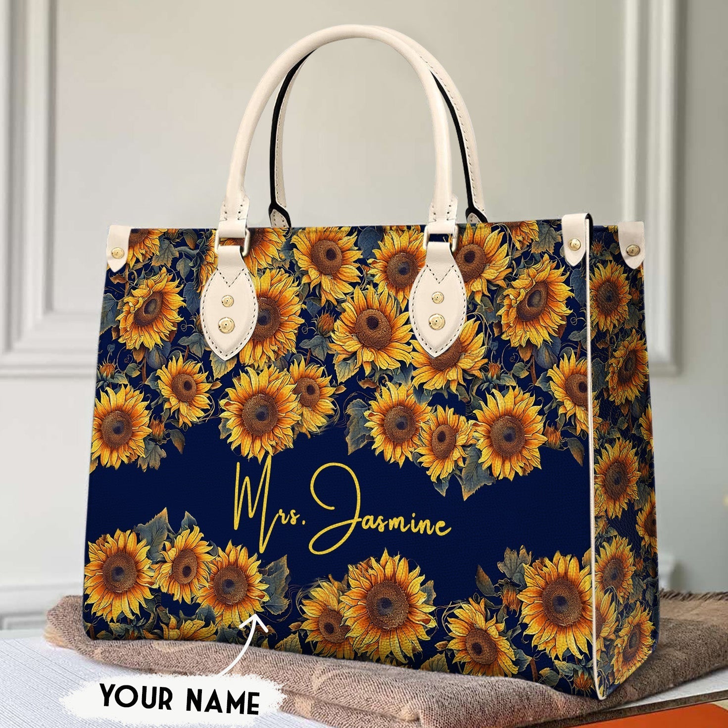  Leather Bag Sunflower Personalized Leather Bag Elegant Flowers