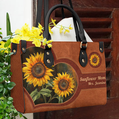  Leather Bag Personalized Sunflower Mom
