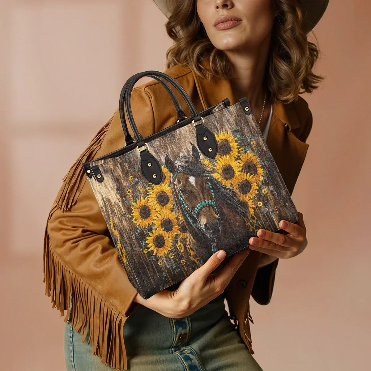  Sunflower Horseheart Leather Bag