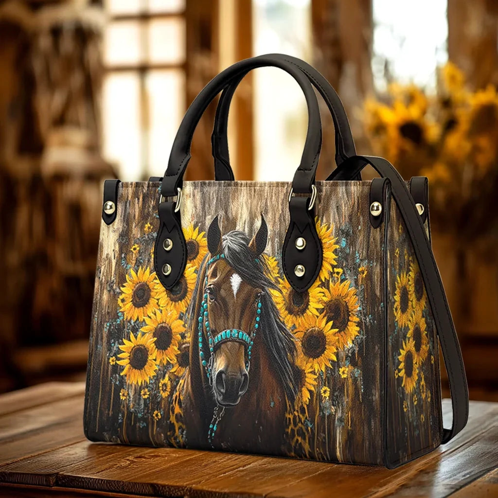  Sunflower Horseheart Leather Bag