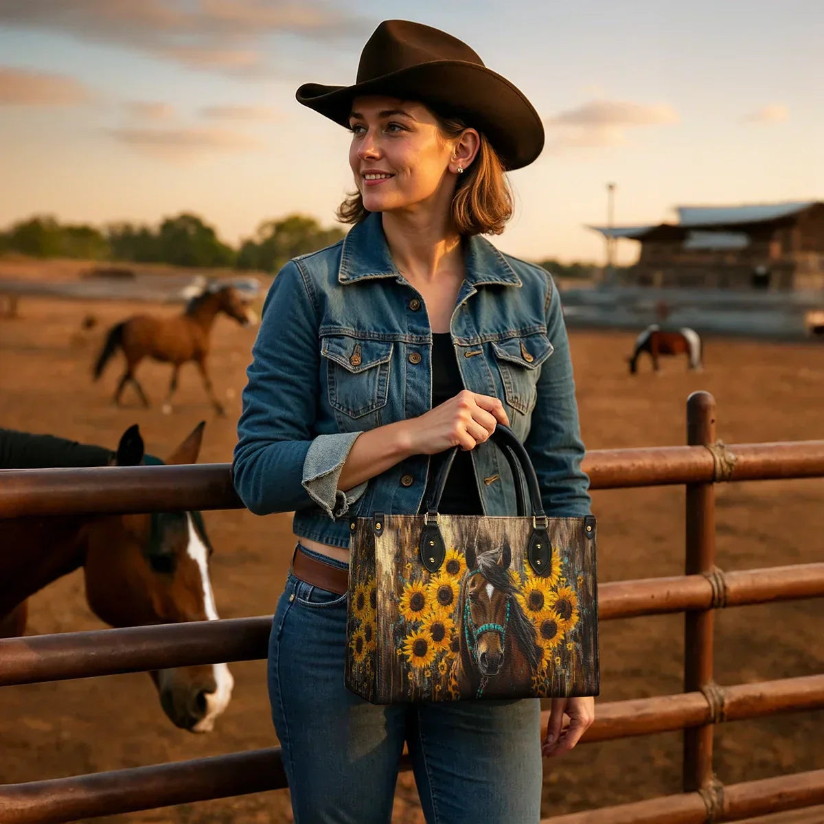  Sunflower Horseheart Leather Bag